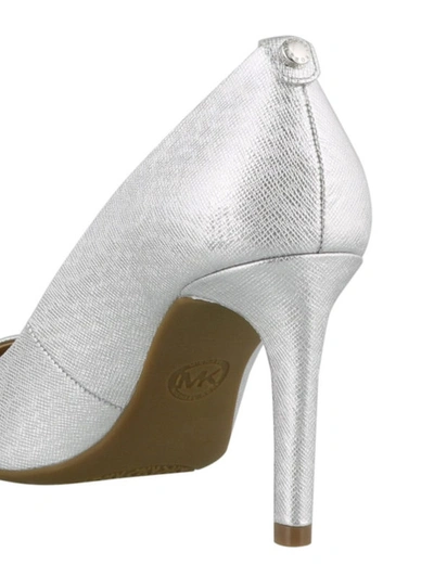 Shop Michael Kors Dorothy Metallic Leather Flex Pump In Silver