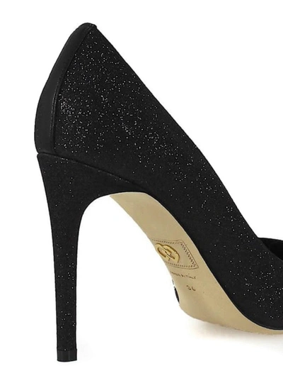 Shop Dsquared2 Basic Glittered Pointy Toe Pumps In Black