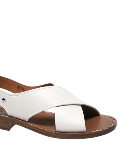 Shop Church's Rhonda Criss-cross Leather Sandals In White