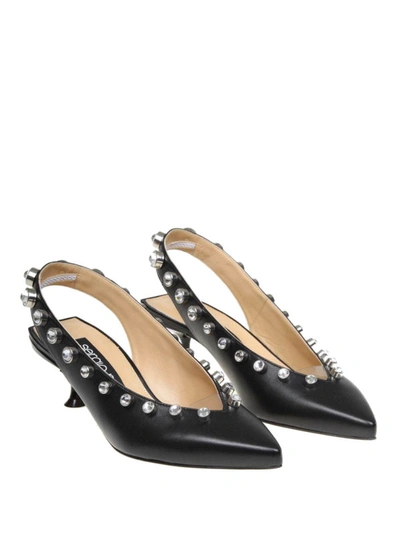 Shop Sergio Rossi Sr Milano Black Slingbacks