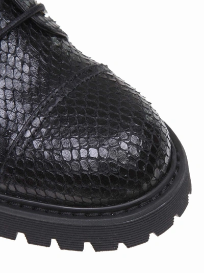 Shop Giuseppe Zanotti Thora Reptile Print Leather Biker Boots In Black