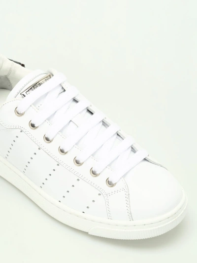 Shop Dsquared2 Santa Monica Leather Sneakers In White
