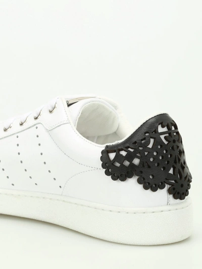 Shop Dsquared2 Santa Monica Leather Sneakers In White