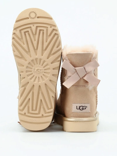 Shop Ugg Mini Bailey Bow Ii Soft Booties In Nude And Neutrals