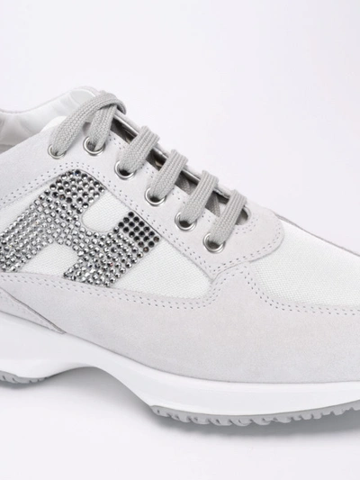 Shop Hogan Interactive Strass Sneakers In White
