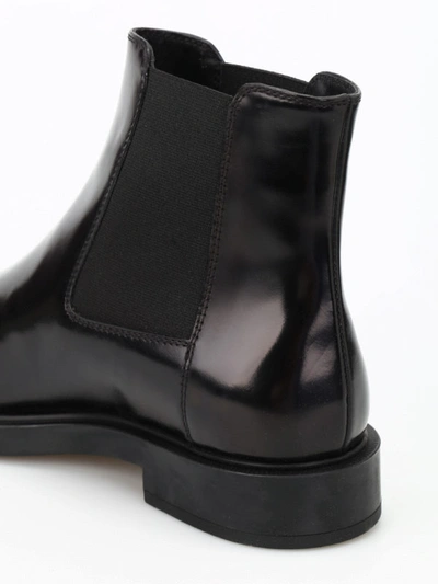 Shop Tod's Smooth Leather Ankle Boots In Black