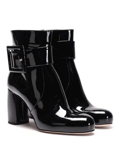 Shop Miu Miu Patent Leather Ankle Boots In Black