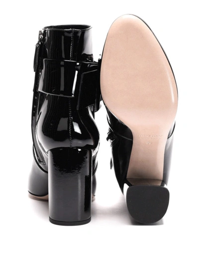 Shop Miu Miu Patent Leather Ankle Boots In Black