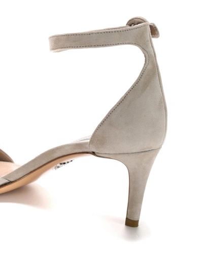 Shop Prada Suede Ankle Strap Sandals In Beige