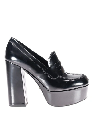 Shop Prada Loafer-inspired Court Shoes In Black