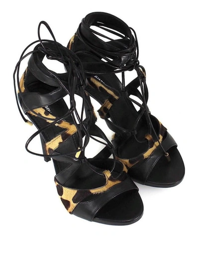 Shop Dsquared2 Safari Tie Me Up Heeled Sandals In Animal Print