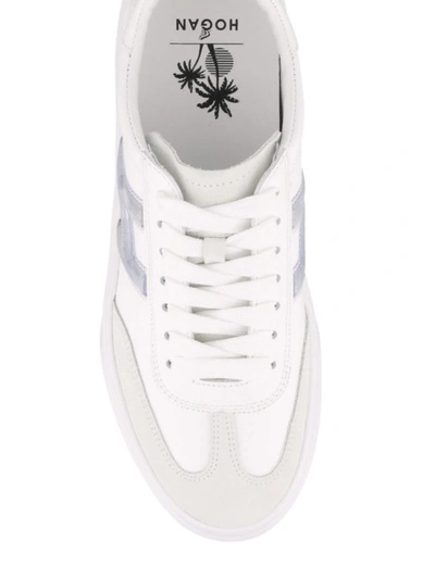 Shop Hogan H365 Leather And Suede Low Top Sneakers In White