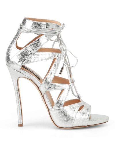 Shop Dsquared2 Tie Me Up Sandals In Silver