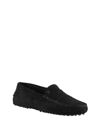 Shop Tod's Gommino Classic Black Suede Loafers