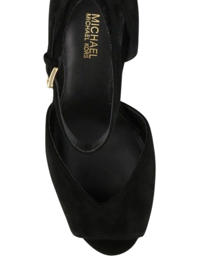 Shop Michael Kors Cambria Black Suede Peep Toe Sandals