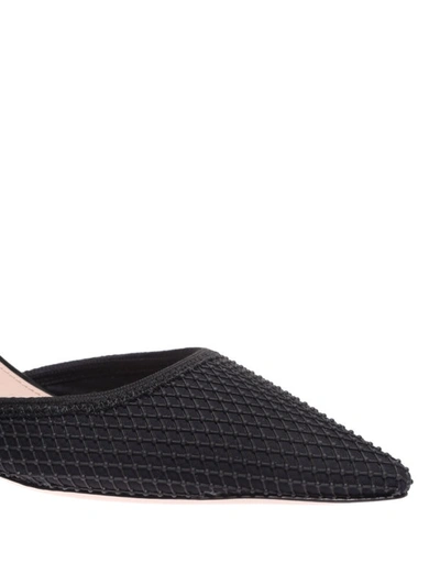 Shop Miu Miu Honeycomb Neoprene Slingbacks In Black