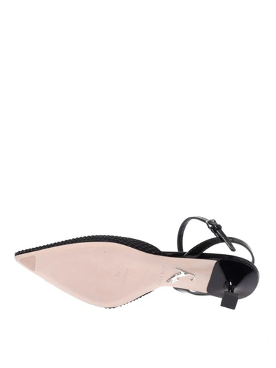 Shop Miu Miu Honeycomb Neoprene Slingbacks In Black