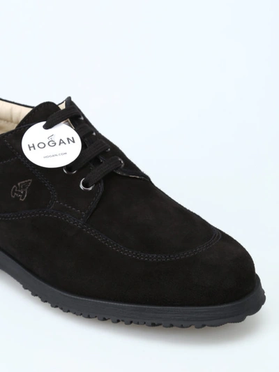 Shop Hogan Traditional Black Suede Elegant Sneakers