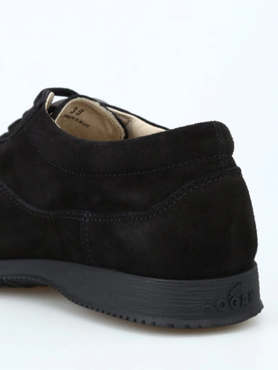 Shop Hogan Traditional Black Suede Elegant Sneakers