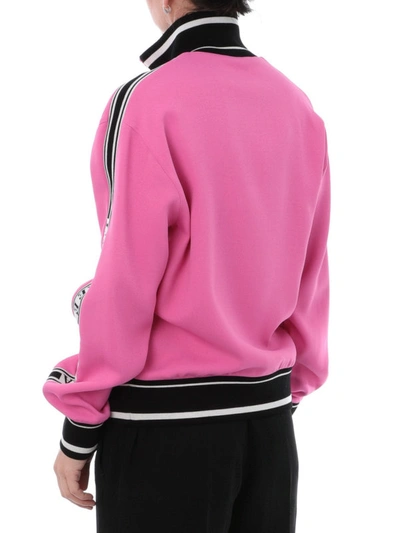 Shop Dolce & Gabbana Fuchsia Stretch Viscose Sweatshirt