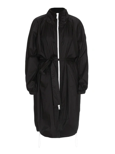 Shop Givenchy Tech Fabric Belted Parka In Black