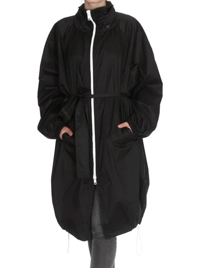 Shop Givenchy Tech Fabric Belted Parka In Black