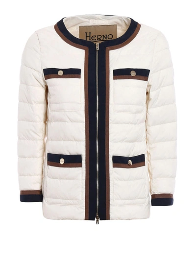 Shop Herno Waterproof Quilted Padded Jacket In White