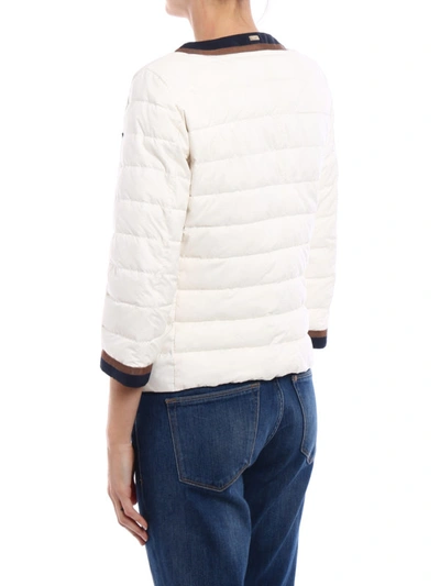 Shop Herno Waterproof Quilted Padded Jacket In White