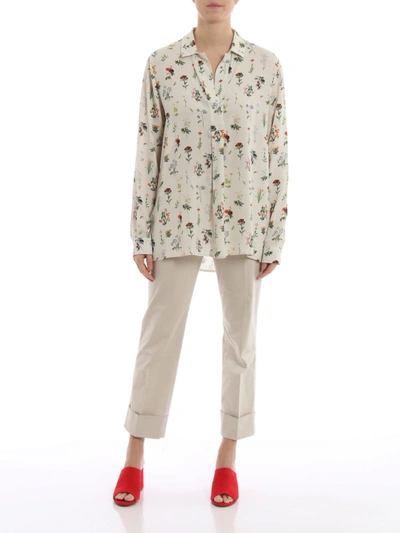 Shop Fay Floral Print Tech Fabric Blouse In White