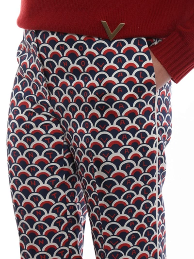 Shop Valentino Scale Silk Twill Trousers In Multicolour