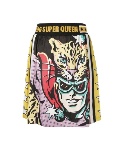 Shop Dolce & Gabbana Dg Super Queen Printed Skirt In Multicolour