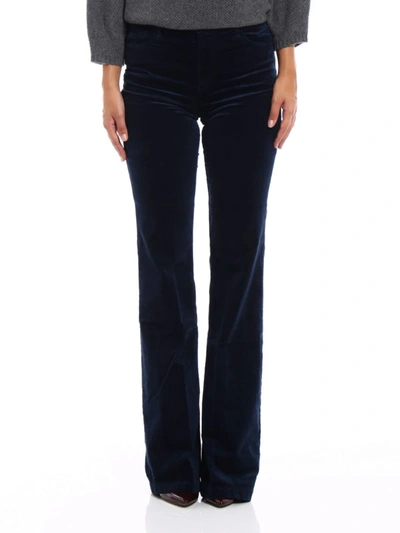 Shop J Brand Maria Flare Blue Velvet Jeans