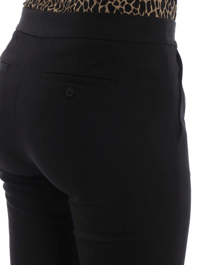 Shop Michael Kors Black Cotton Blend Bootcut Trousers
