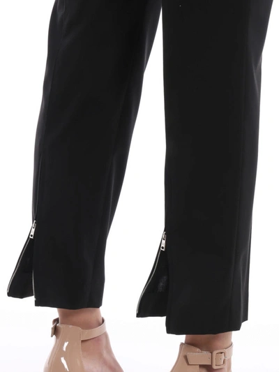 Shop Prada Black Cool Wool Tapered Trousers