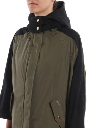 Shop Woolrich Beaver Army Green And Black Anorak In Dark Green