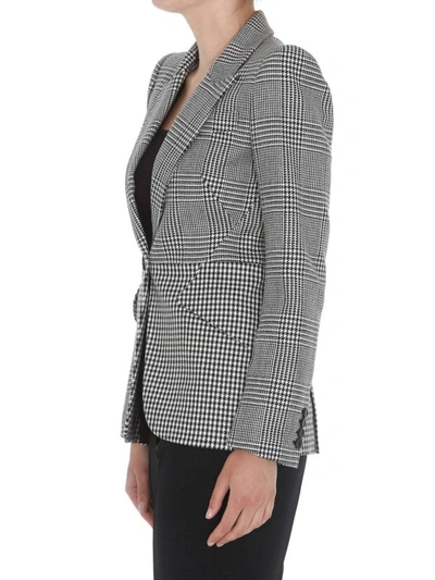 Shop Alexander Mcqueen Prince Of Wales And Houndstooth Blazer In Grey