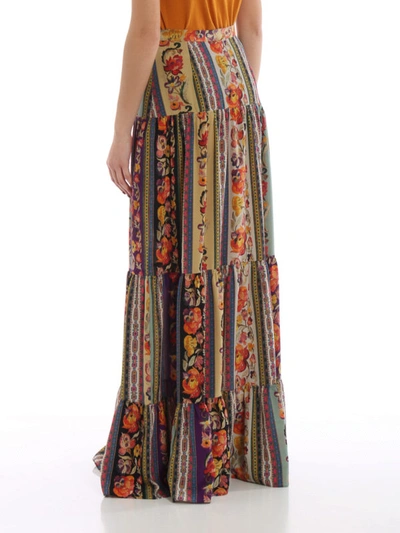 Shop Etro Midburn Printed Silk Maxi Skirt In Multicolour