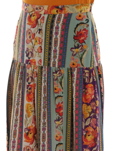 Shop Etro Midburn Printed Silk Maxi Skirt In Multicolour