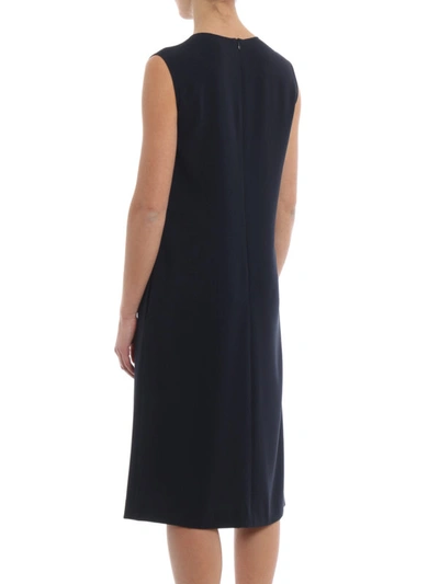 Shop Aspesi Blue Cady Sleeveless Dress