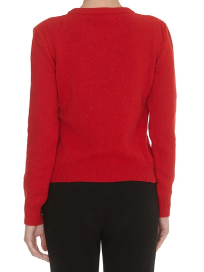 Shop Alberta Ferretti Merry Christmas Sweater In Red