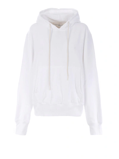 Shop Golden Goose Be Golden Back Print Cotton Hoodie In White