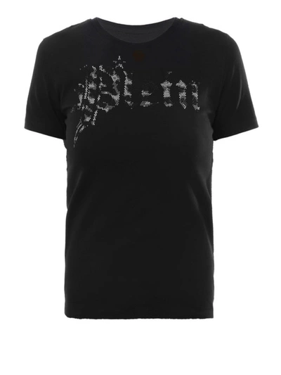 Shop Philipp Plein Gothic Logo Lettering Black T-shirt