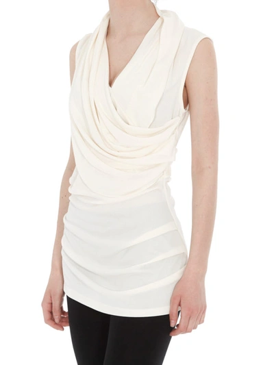 Shop Lanvin White Viscose Blend Crossover Panels Top