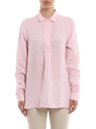 Shop Fay Linen Blouse In Pink