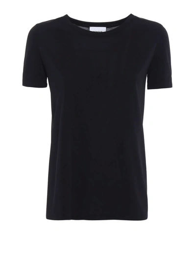 Shop Dondup Black T-shirt With Logo Ribbon