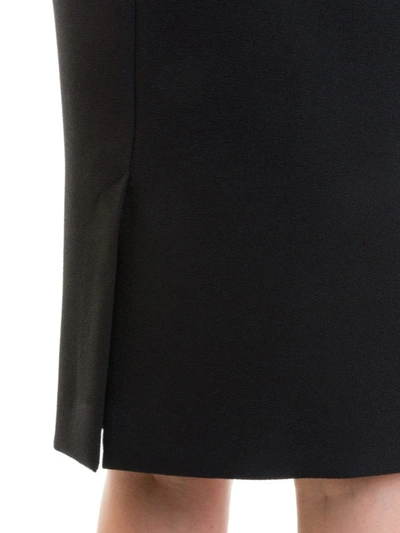 Shop Emporio Armani Rear Vent Pencil Skirt In Black