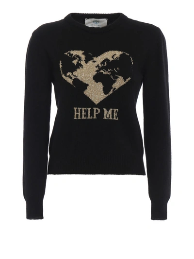 Shop Alberta Ferretti Help Me Black Cashmere Sweater