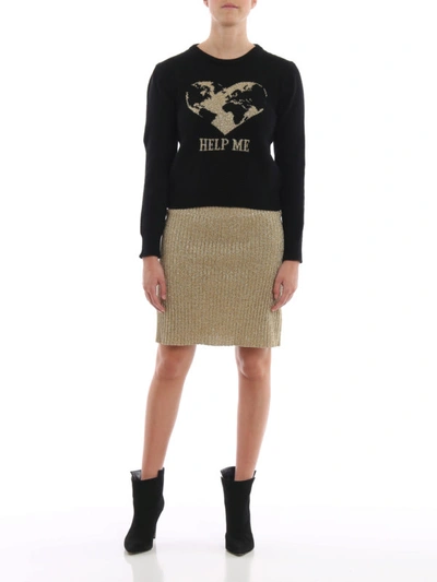 Shop Alberta Ferretti Help Me Black Cashmere Sweater