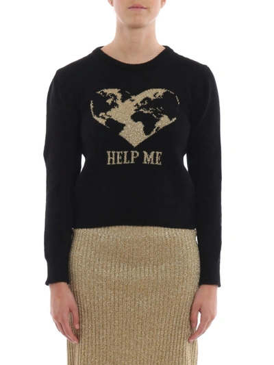 Shop Alberta Ferretti Help Me Black Cashmere Sweater