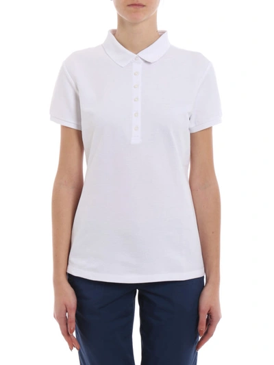 Shop Fay White Pure Cotton Polo Shirt